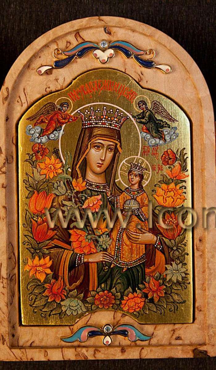 Фото: Складень. Святой Ангел Хранитель и святой образ пресвятой Богородицы «Неувядаемый Цвет»