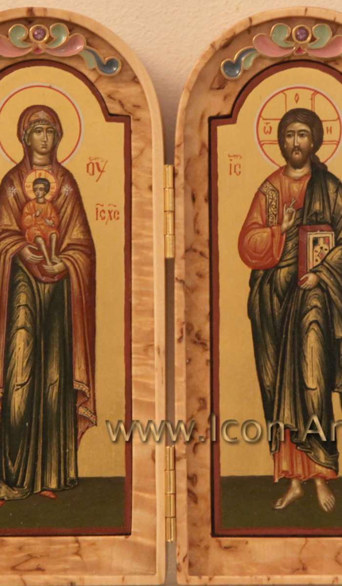 Фото: Складень: Господь Вседержитель и Пресвятая Богородица