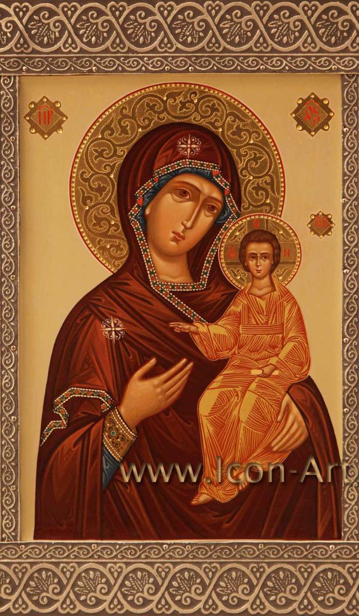 Фото: Иисус Христос Господь Вседержитель и Икона Пресвятой Богородицы «Смоленская(Одигитрия)» (венчальные иконы)