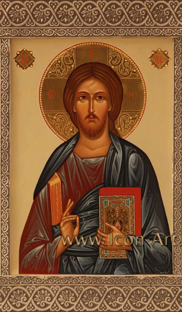 Фото: Иисус Христос Господь Вседержитель и Икона Пресвятой Богородицы «Смоленская(Одигитрия)» (венчальные иконы)