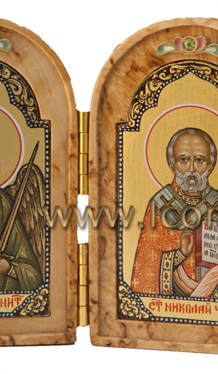 Фото: Складень: Ангел Хранитель и Николай Чудотворец