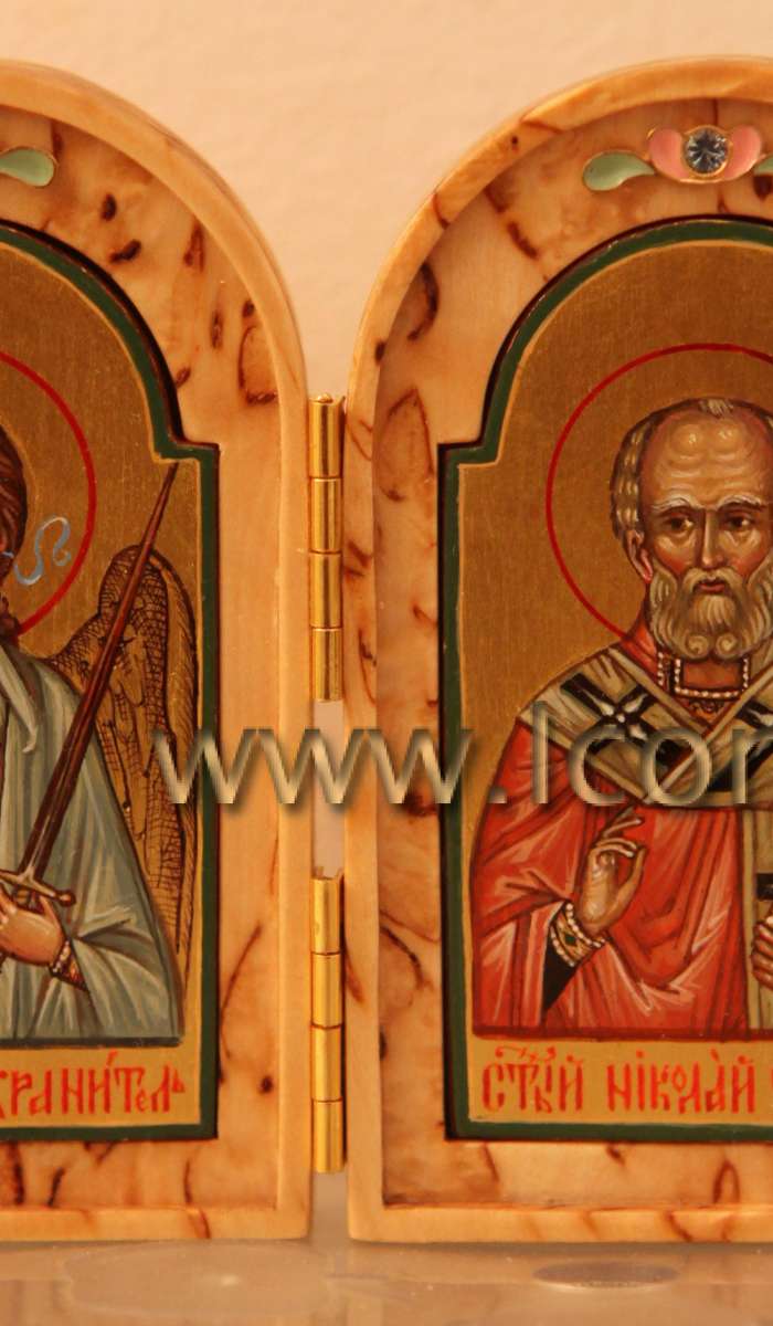 Фото: Складень: Ангел Хранитель и Николай Чудотворец