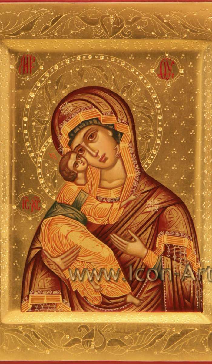 Фото: Иисус Христос Господь Вседержитель и Икона пресвятой Богородицы «Владимирская»