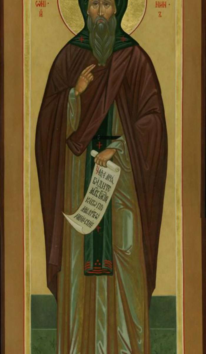 Фото: Мерная икона. Святой прп. Антоний Римлянин, Новгородский чудотворец