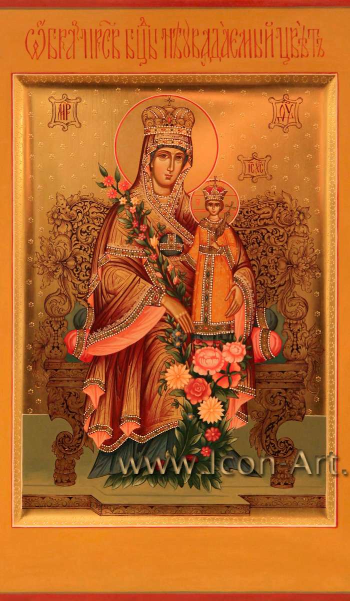 Фото: Иисус Христос Господь Вседержитель и Икона Пресвятой Богородицы «Неувядаемый цвет»