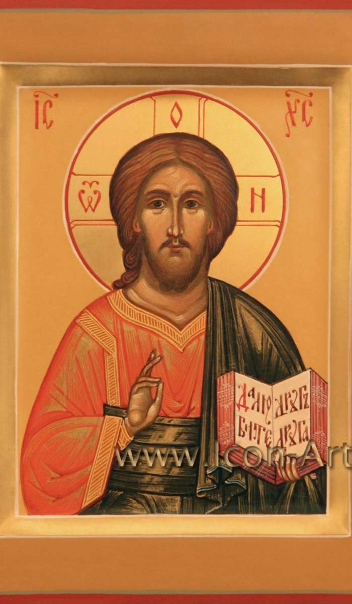 Фото: Иисус Христос Господь Вседержитель и Икона пресвятой Богородицы Владимирская 