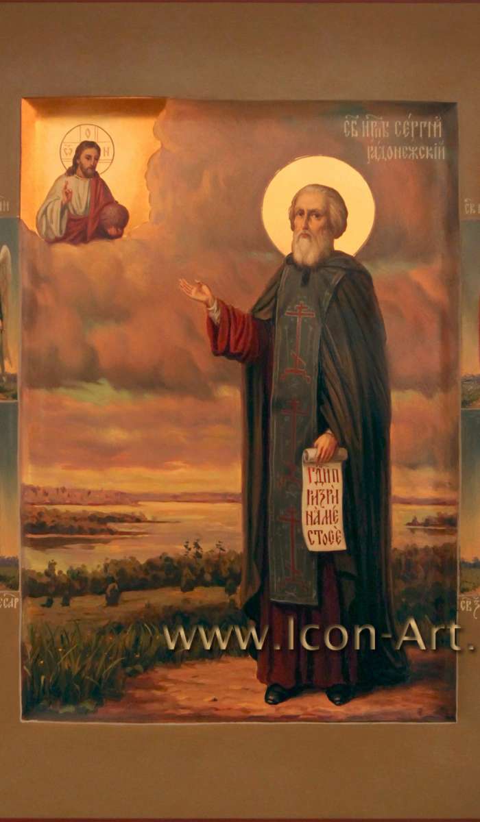 Фото: Святой преподобный Сергий Радонежский с избранными святыми 