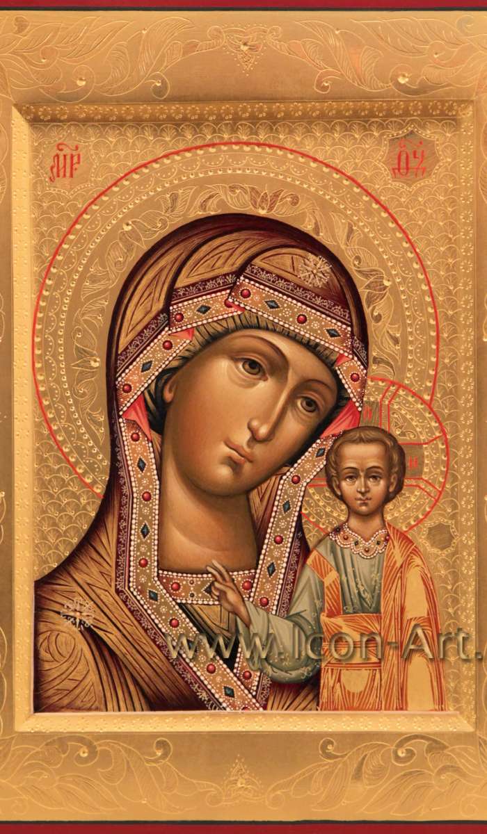 Фото: Иисус Христос Господь Вседержитель и Икона Пресвятой Богородицы «Казанская» 