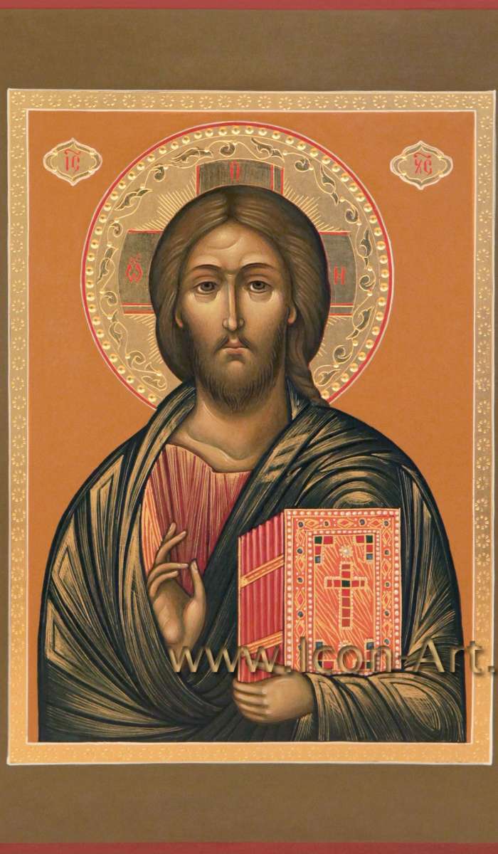 Фото: Иисус Христос Господь Вседержитель и Икона Пресвятой Богородицы «Феодоровская» (венчальные иконы)