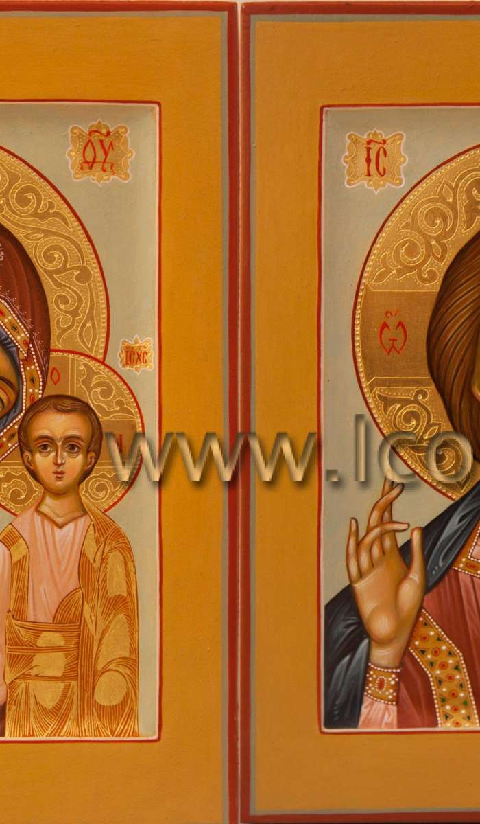 Фото: Венчальная пара с иконой Пресвятой Богородицы «Казанская»