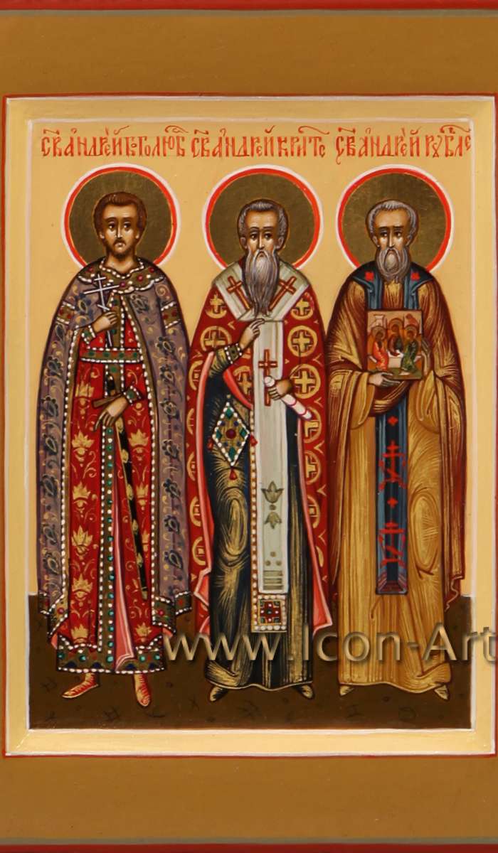 Фото: Святые кн. Андрей Боголюбский, прп. Андрей Критский и прп. Андрей Рублев