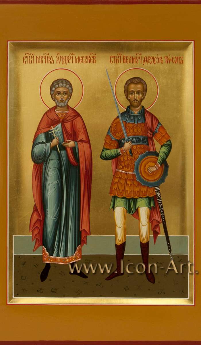 Фото: Семейная икона: мч. Андрей Месукевийский и вмч. Феодор Тирон