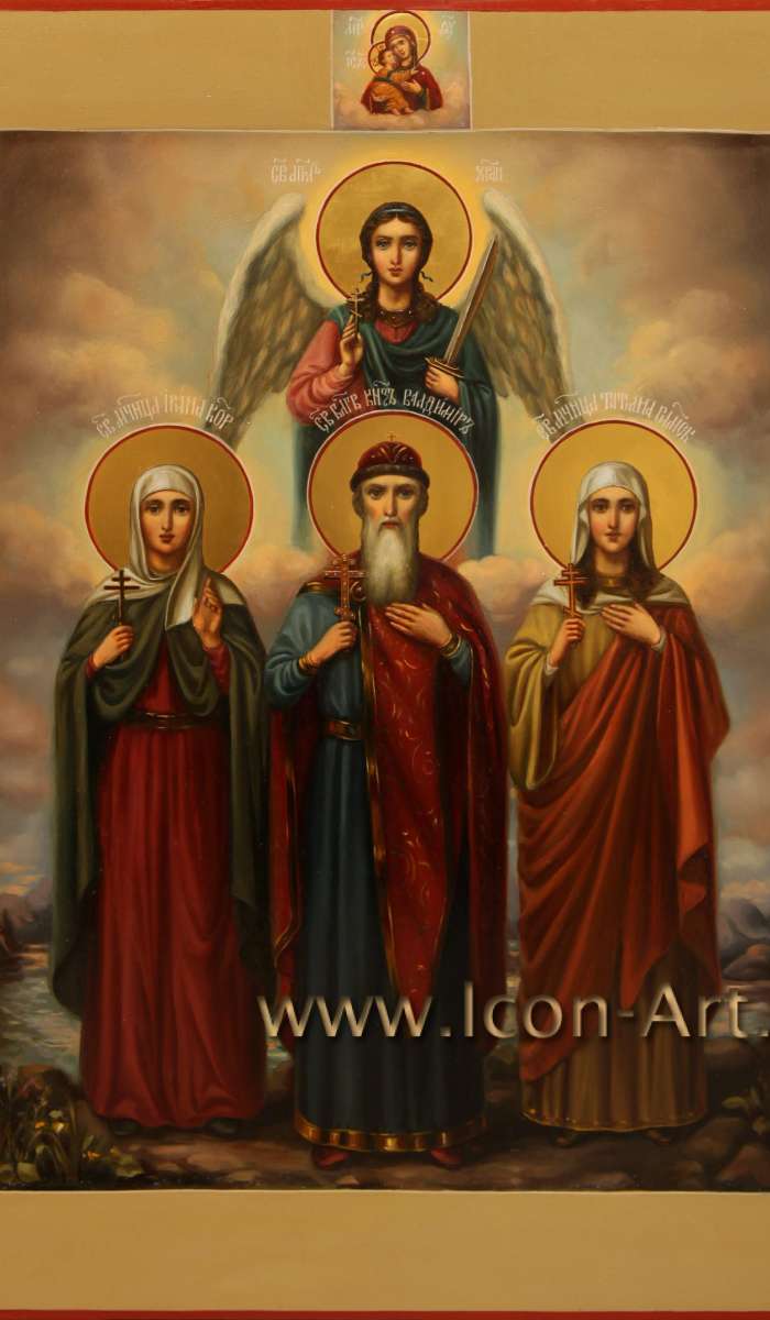 Фото: Семейная икона: Ангел Хранитель, мц. Ирина Коринфская, благ. кн. Владимир, мц. Татиана Римская