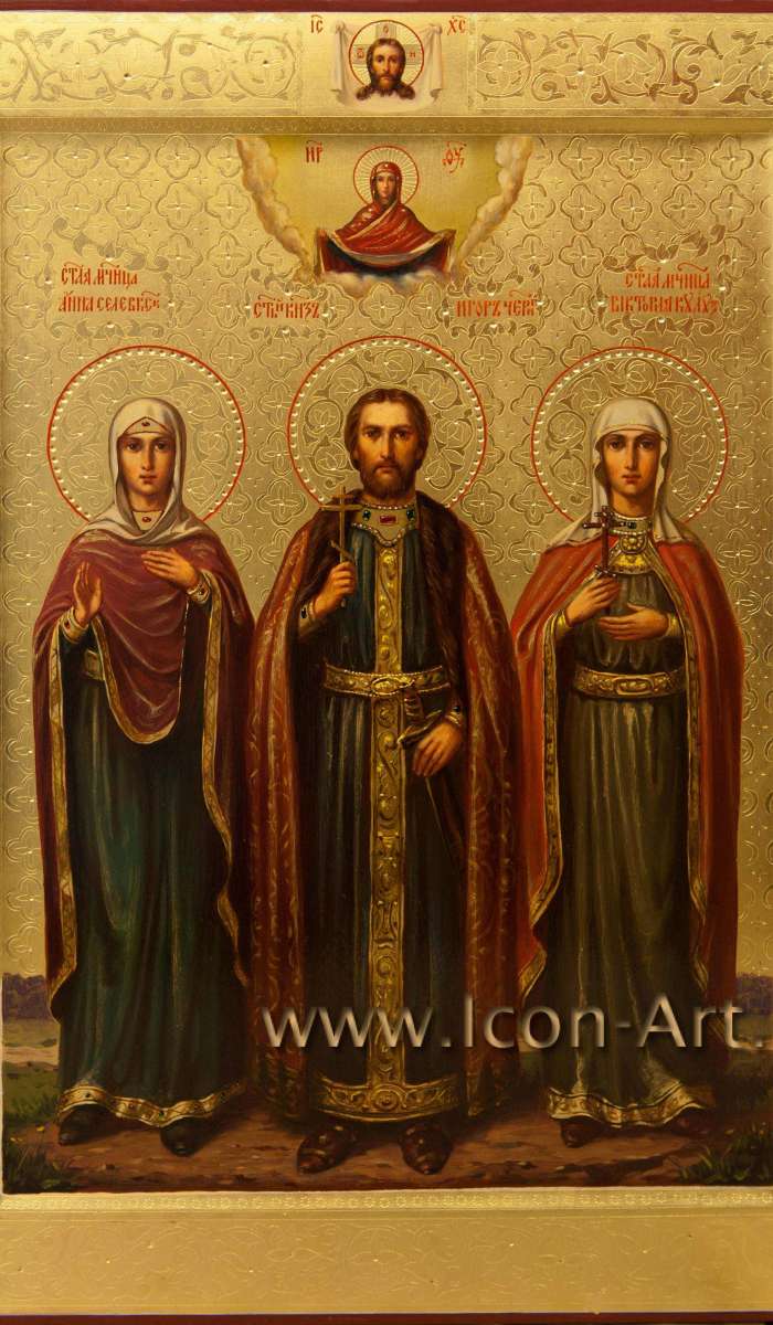 Фото: Семейная икона: мц. Анна Селевкийская, бл. кн. Игорь Черниговский, мц. Виктория Кулузская