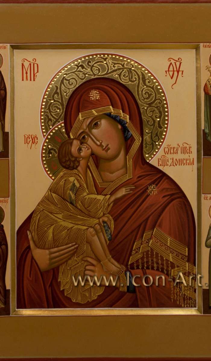 Фото: Донская икона Божией Матери с избранными святыми