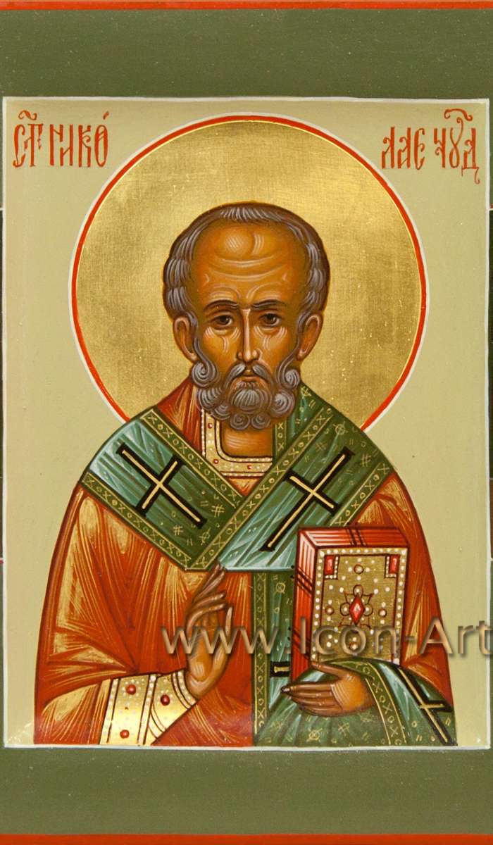 Фото: Святитель Николай с избранными святыми: мц. Татиана Римская и мч. Валерий