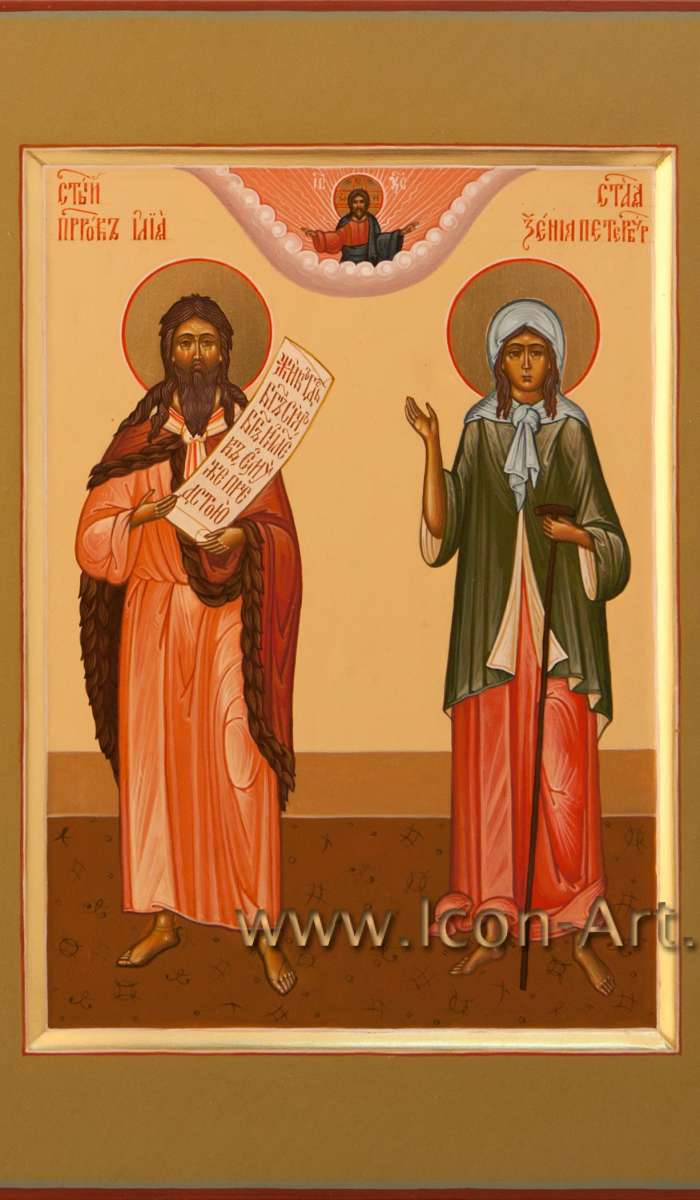 Фото: Семейная икона: Св. пророк Илия и св. блаж. Ксения Петербуржская