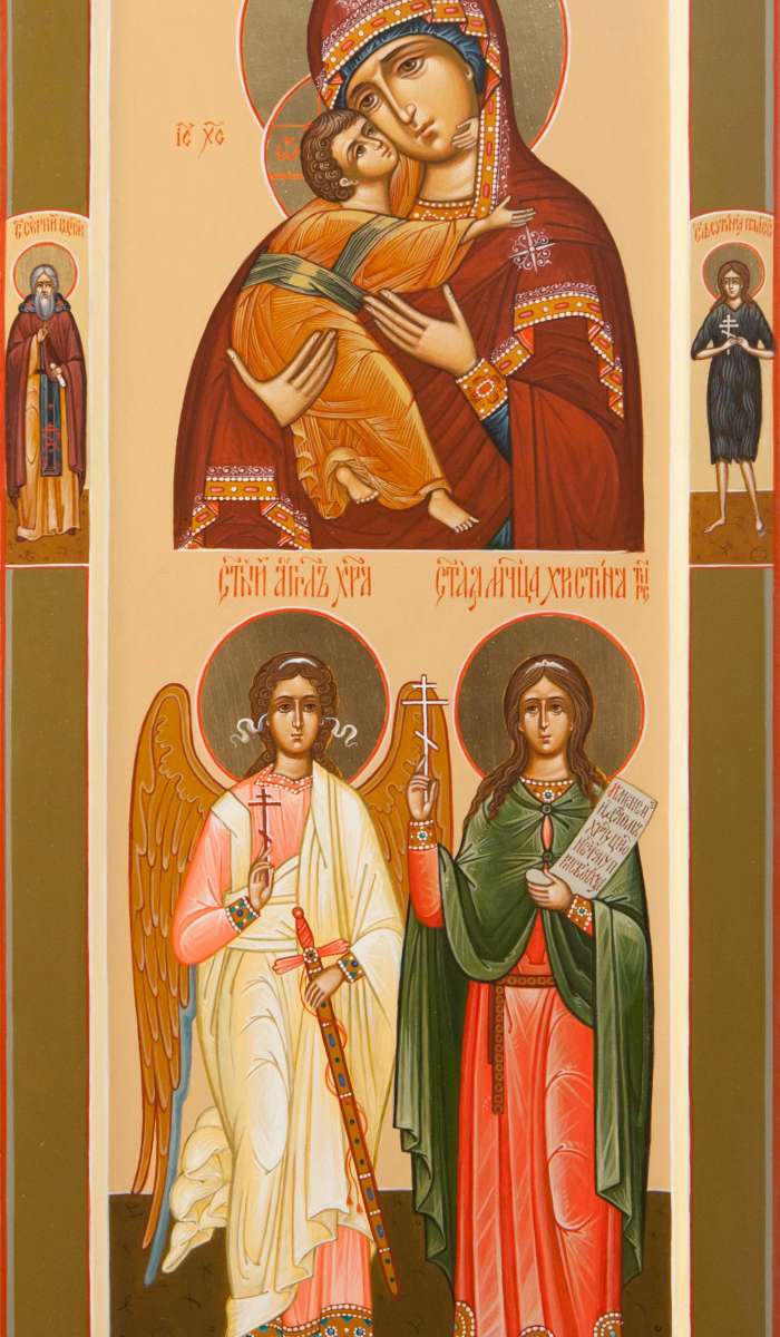 Фото: Богородица «Владимирская», Ангел Хранитель и святая мученица Христина