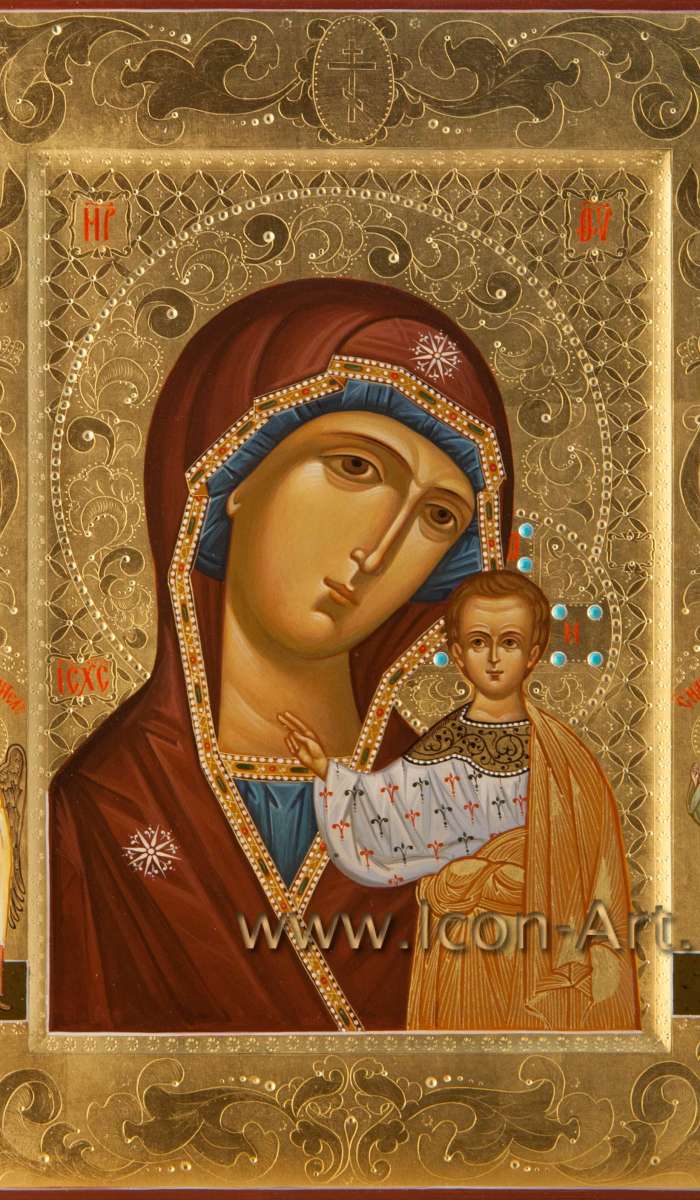 Фото: Пресвятая Богородица «Казанская» с предстоящими святыми: Ангел Хранитель, св. блаж. Матрона Московская