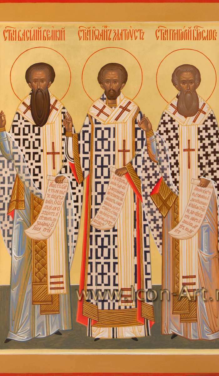 Фото: Три вселенских учителя и святителя: Василий Великий, Иоанн Златоуст и Григорий Богослов