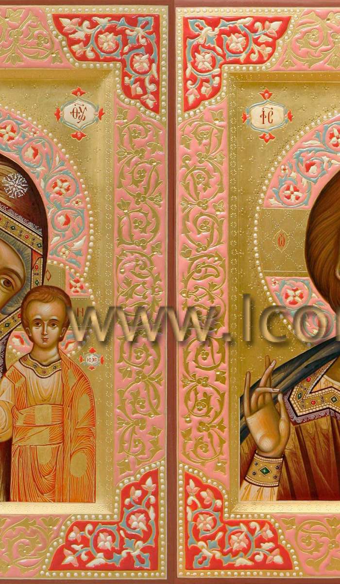 Фото: Венчальные иконы: Господь Вседержитель и Пресвятая Богородица «Казанская»