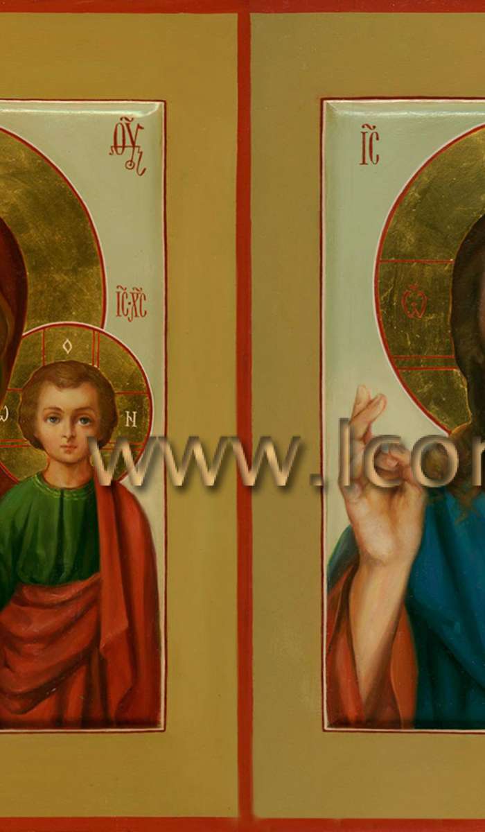 Фото: Венчальная пара с иконой Божией Матери «Казанская»