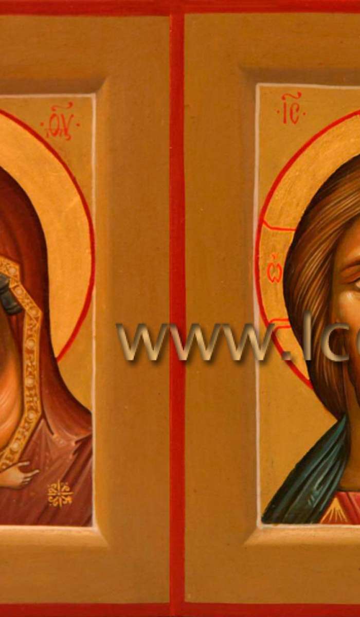 Фото: Венчальная пара с иконой Божией Матери «Игоревская»