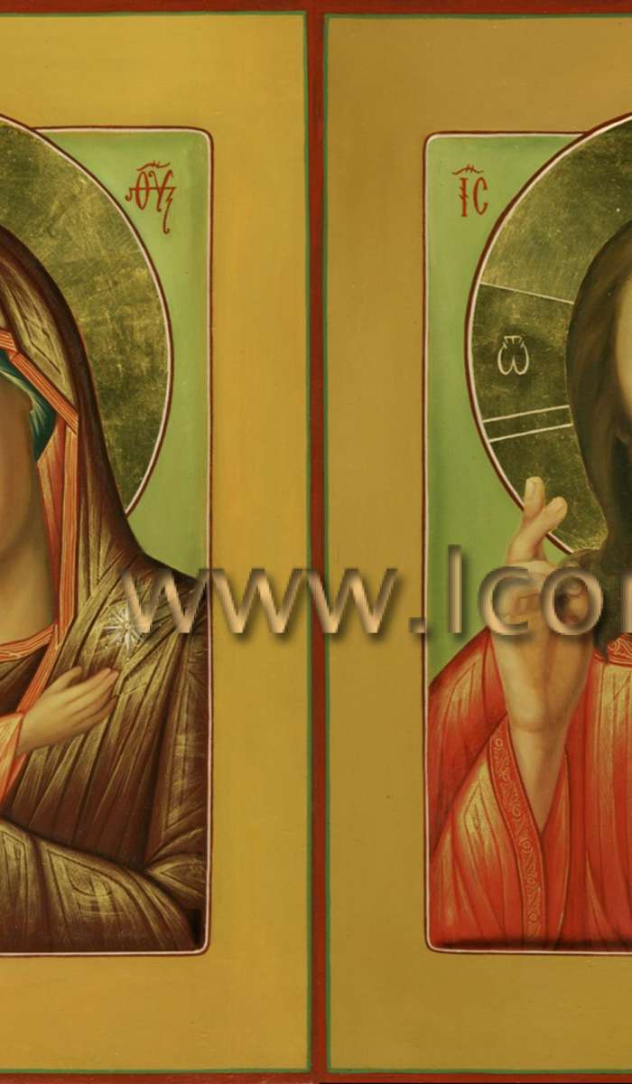 Фото: Венчальная пара с иконой Божией Матери «Игоревская»