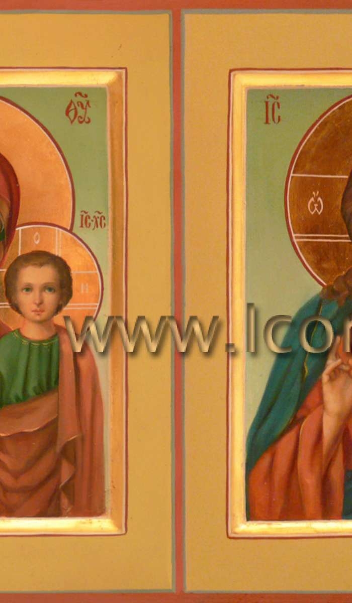 Фото: Венчальная пара с иконой Божией Матери «Казанская»