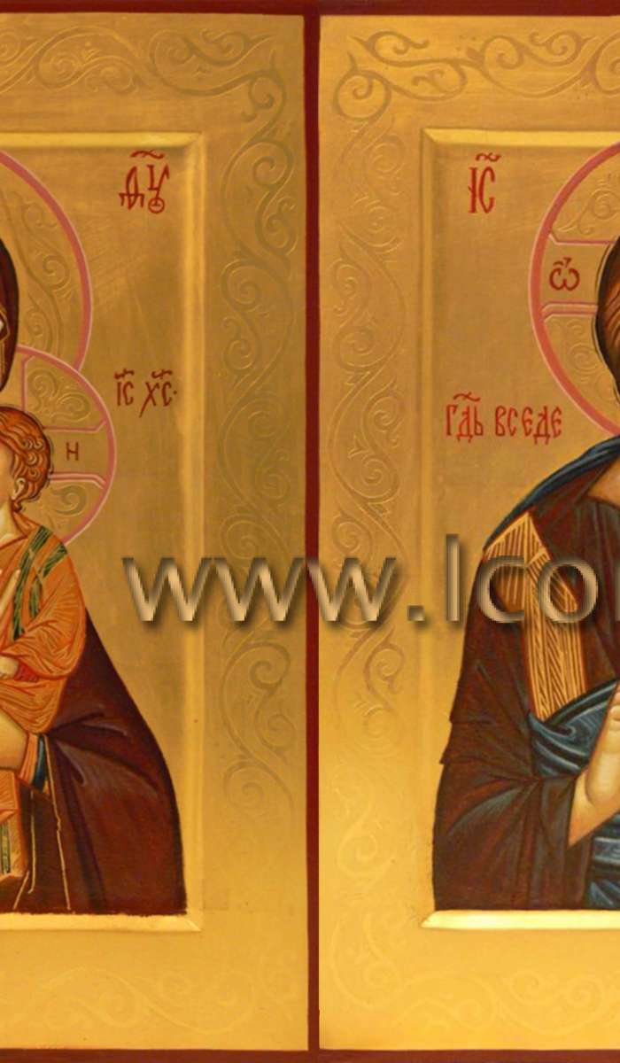 Фото: Венчальная пара с иконой Божией Матери «Пименовская»