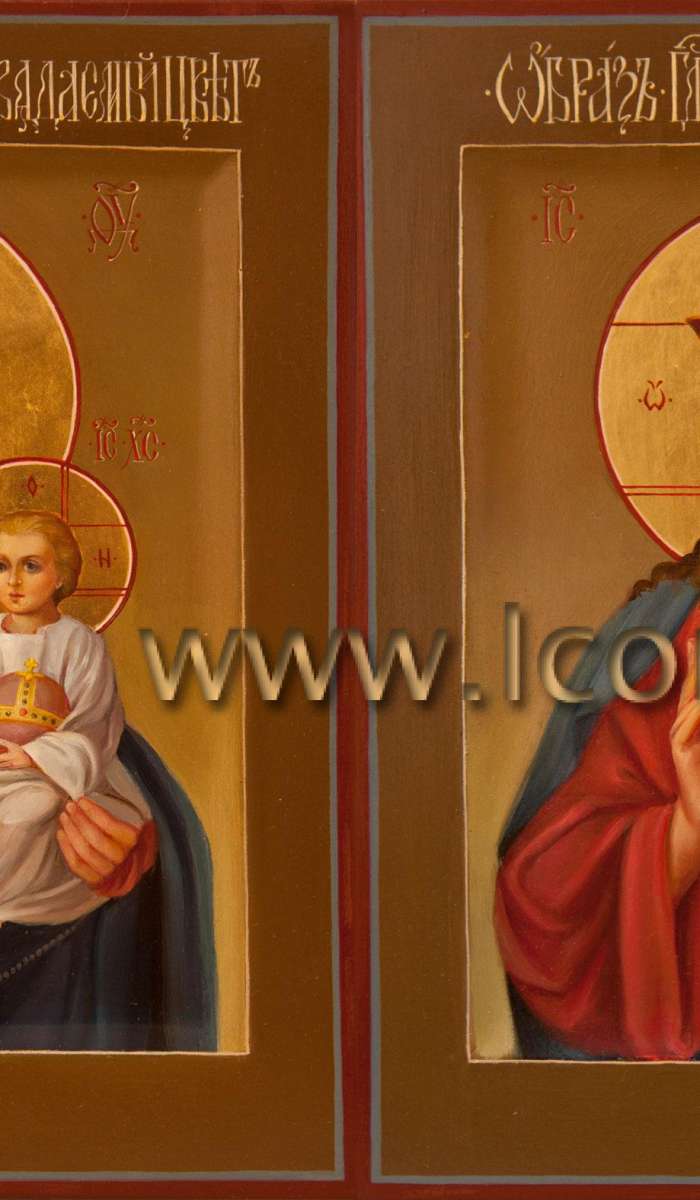 Фото: Венчальная пара с иконой Божией Матери «Неувядаемый Цвет»