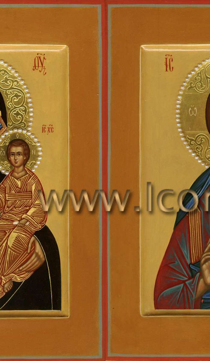 Фото: Венчальная пара с иконой Божией Матери «Пименовская»