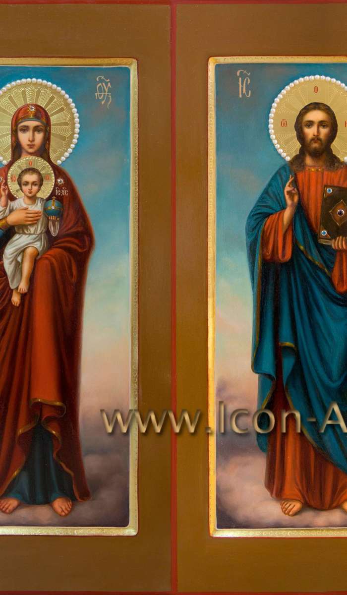 Фото: Венчальная пара с иконой Божией Матери «Валаамская»