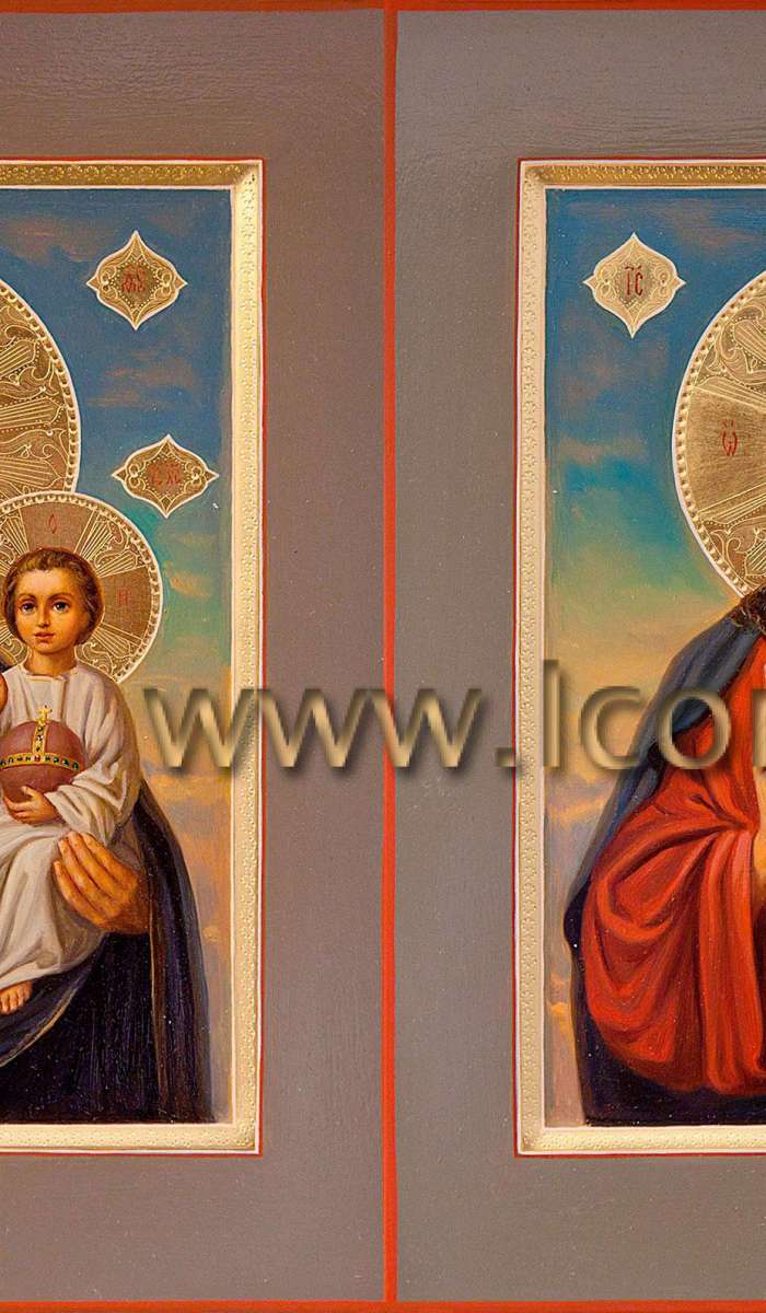 Фото: Венчальная пара с иконой Божией Матери «Неувядаемый Цвет»