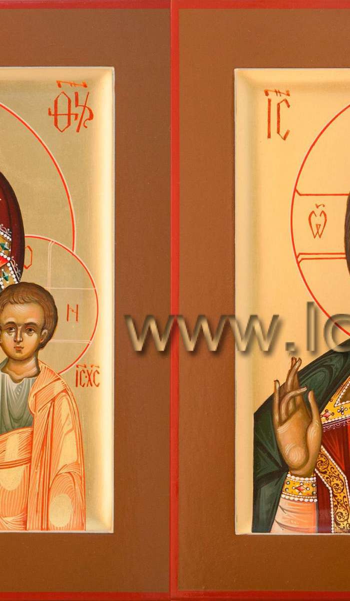 Фото: Венчальная пара с иконой Божией Матери «Казанская»