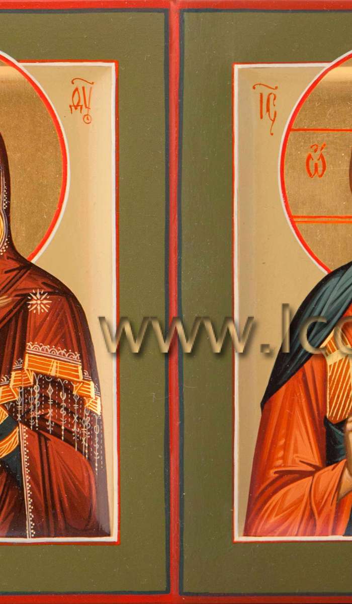 Фото: Венчальная пара с иконой Божией Матери «Феодоровская»