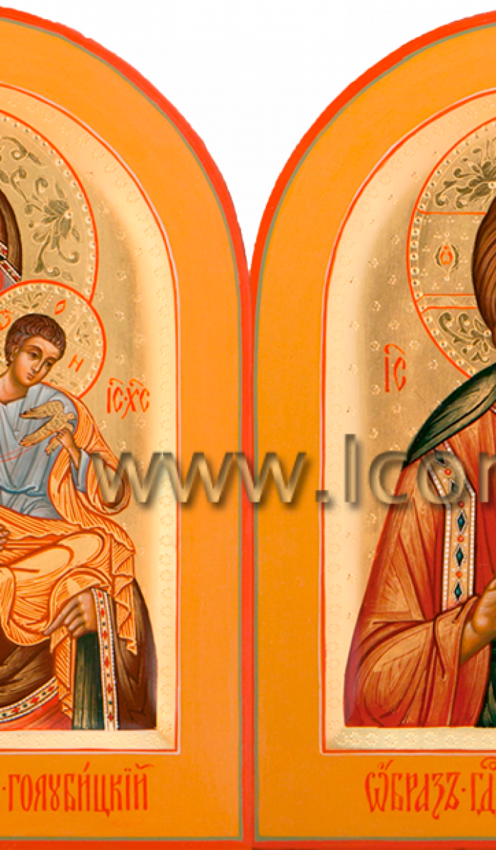 Фото: Венчальная пара с иконой Божией Матери «Голубицкая»