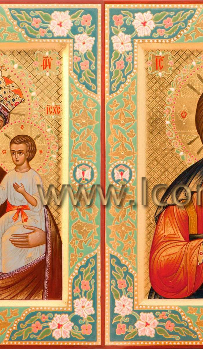 Фото: Венчальная пара с иконой Божией Матери «Писидийская»