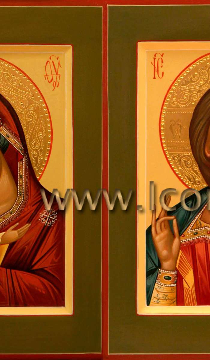 Фото: Венчальная пара с иконой Божией Матери «Игоревская»