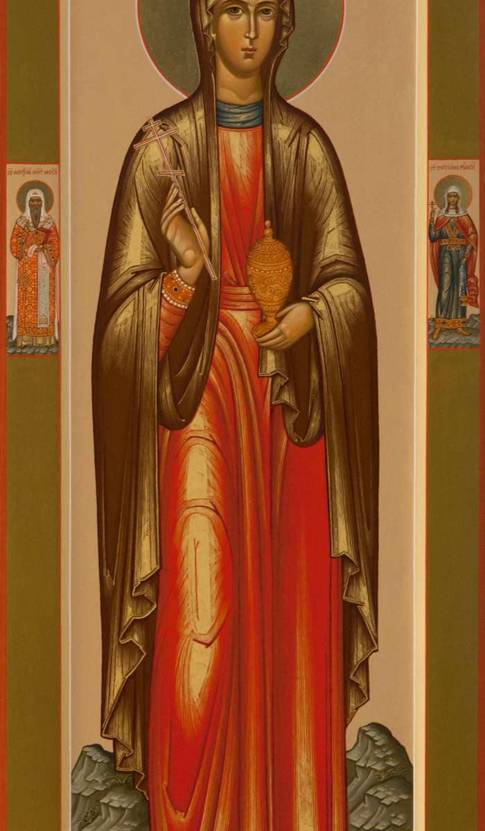 Фото: Святая равноапостольная Мария Магдалина, на полях: святитель Алексий Московский и мц. Татиана