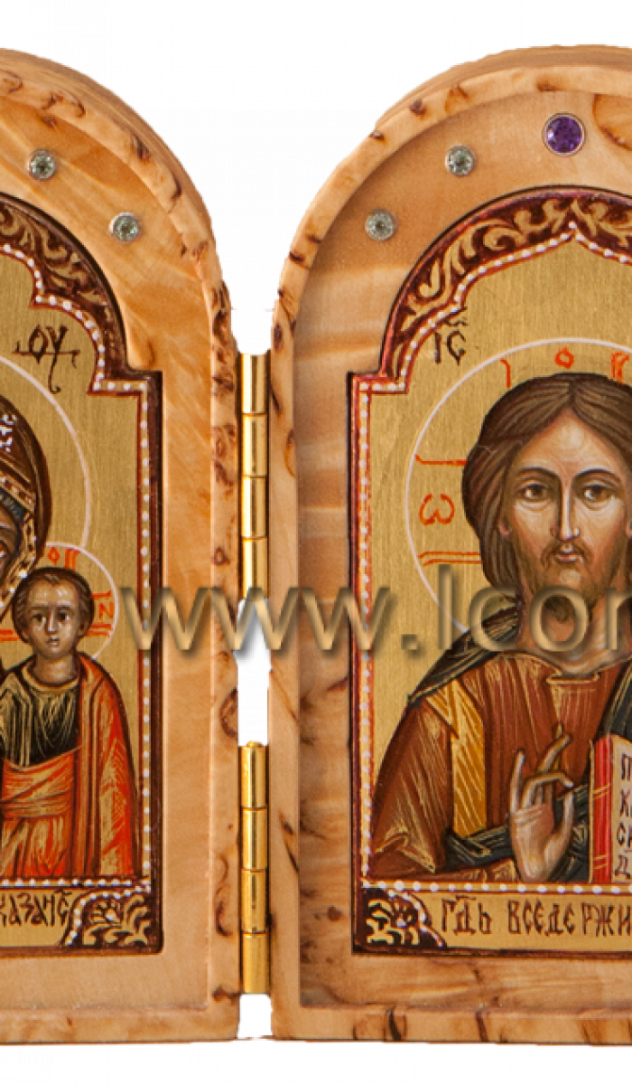 Фото: Складень: Господь Вседержитель и Пресвятая Богородица «Казанская»