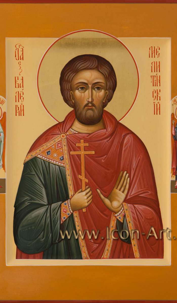 Фото: Святой мученик Валерий Милетинский, святые на полях: Ангел Хранитель и Архистратиг Михаил