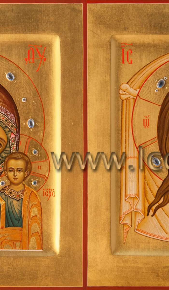 Фото: Венчальная пара с иконой Пресвятой Богородицы «Казанская»