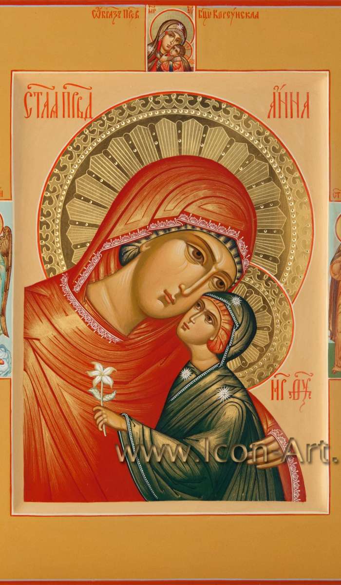 Фото: Святая праведная Анна, на полях: Пресвятая Богородица «Корсунская», Ангел Хранитель, прп. Сергий Радонежский