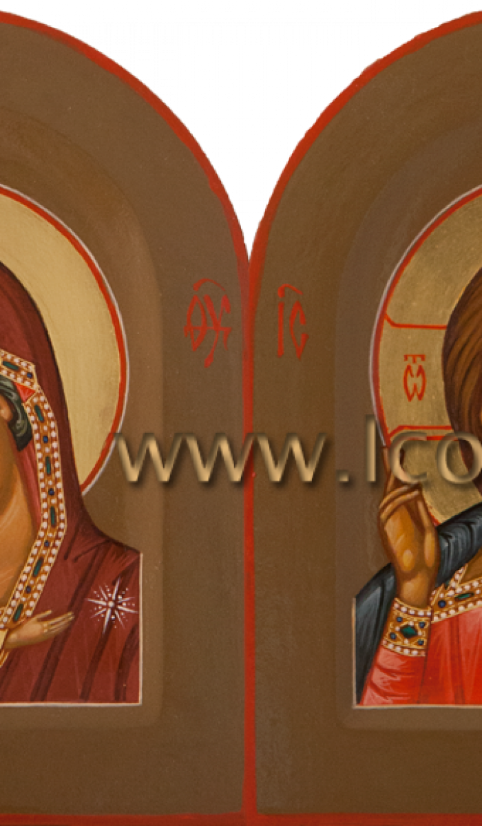 Фото: Венчальная пара с иконой Божией Матери «Игоревская»