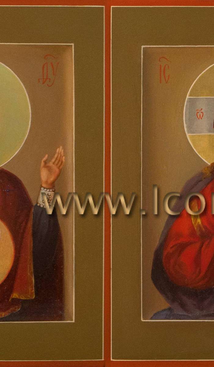 Фото: Венчальная пара с иконой Пресвятой Богородицы «Абалацкая»