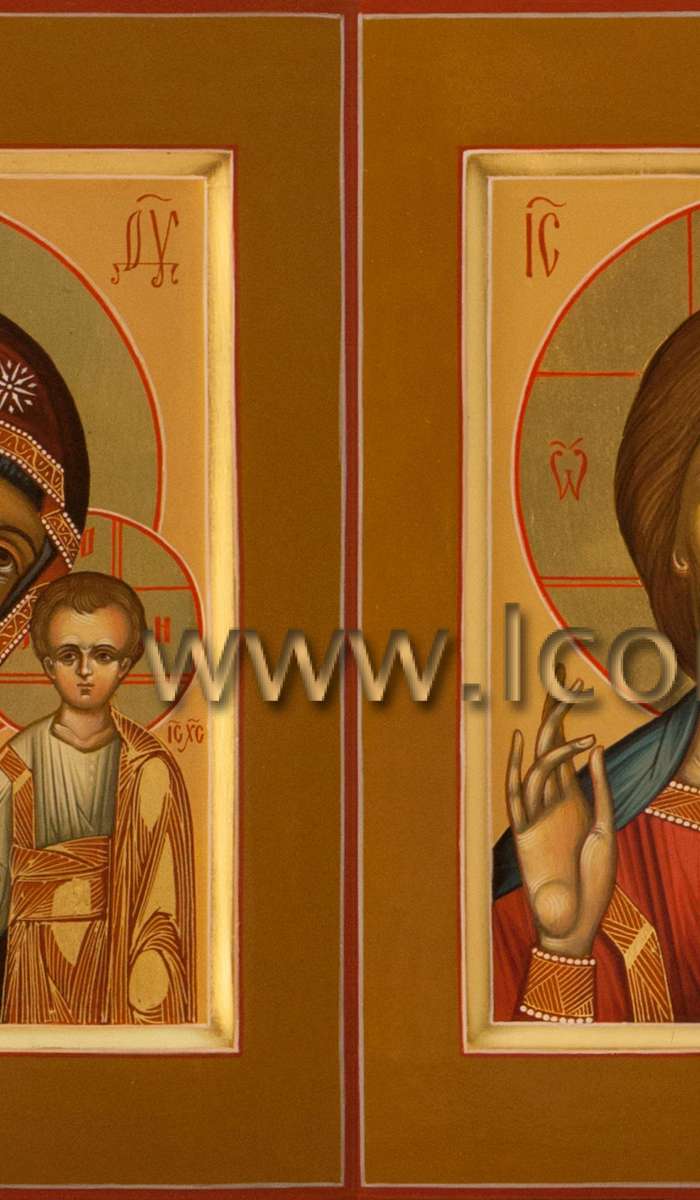 Фото: Венчальная пара с иконой Пресвятой Богородицы «Казанская»