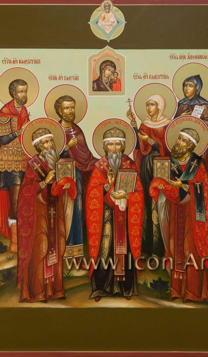Фото: Семейная икона: святые мч.Валентин, мч. Валерий, мц. Валентина, прп. Апполинария, свт. Варсонофий, свт. Гурий Казанский, Герман Казанский