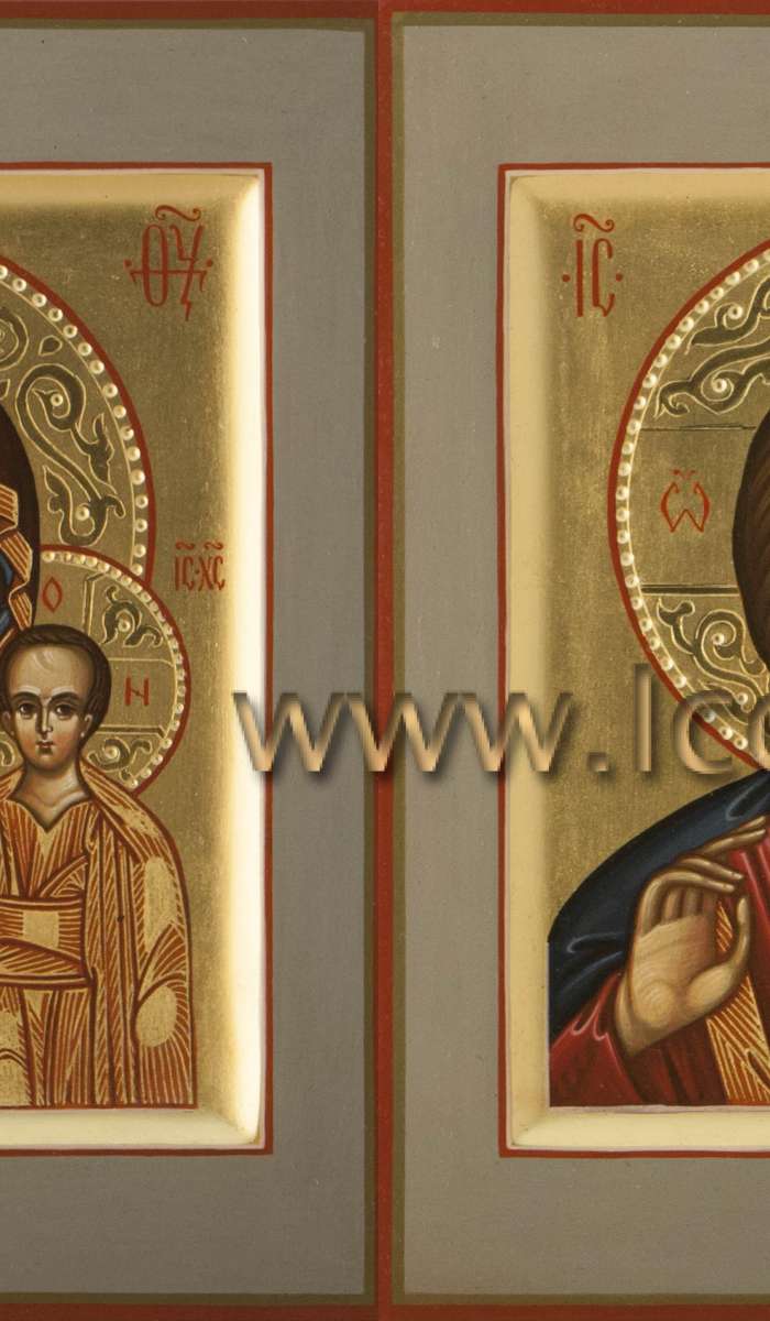 Фото: Венчальная пара с иконой Божией Матери «Казанская»