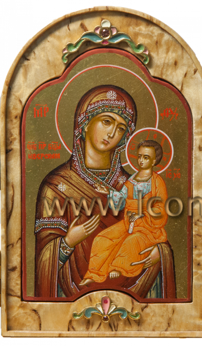 Фото: Складень: Пресвятая Богородица «Иверская» с Ангелом Хранителем и апостолом Петром